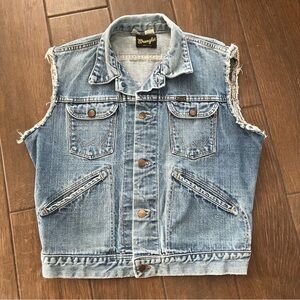 Vintage 70s Wrangler 126MJ Cutoff Denim Sleeveless Jacket sz 42
